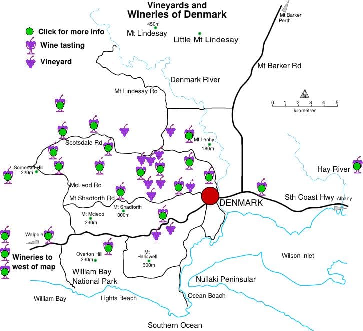 Mapa Danii винзаводы