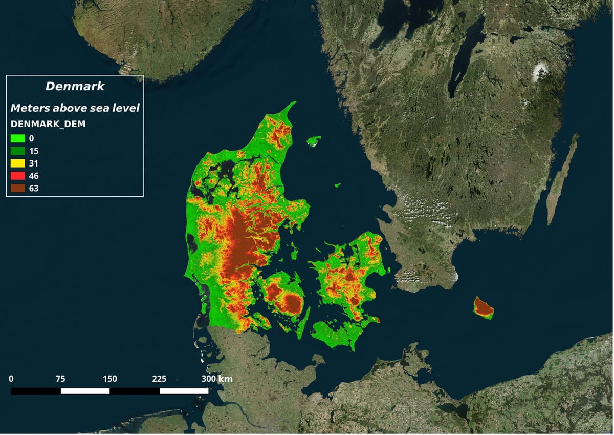 Mapa Danii klimatu 