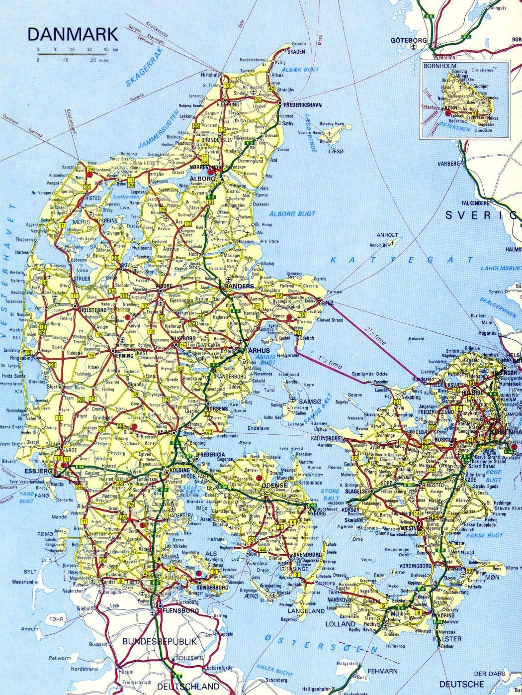 Kopenhaga, Dania mapa turystyczna 