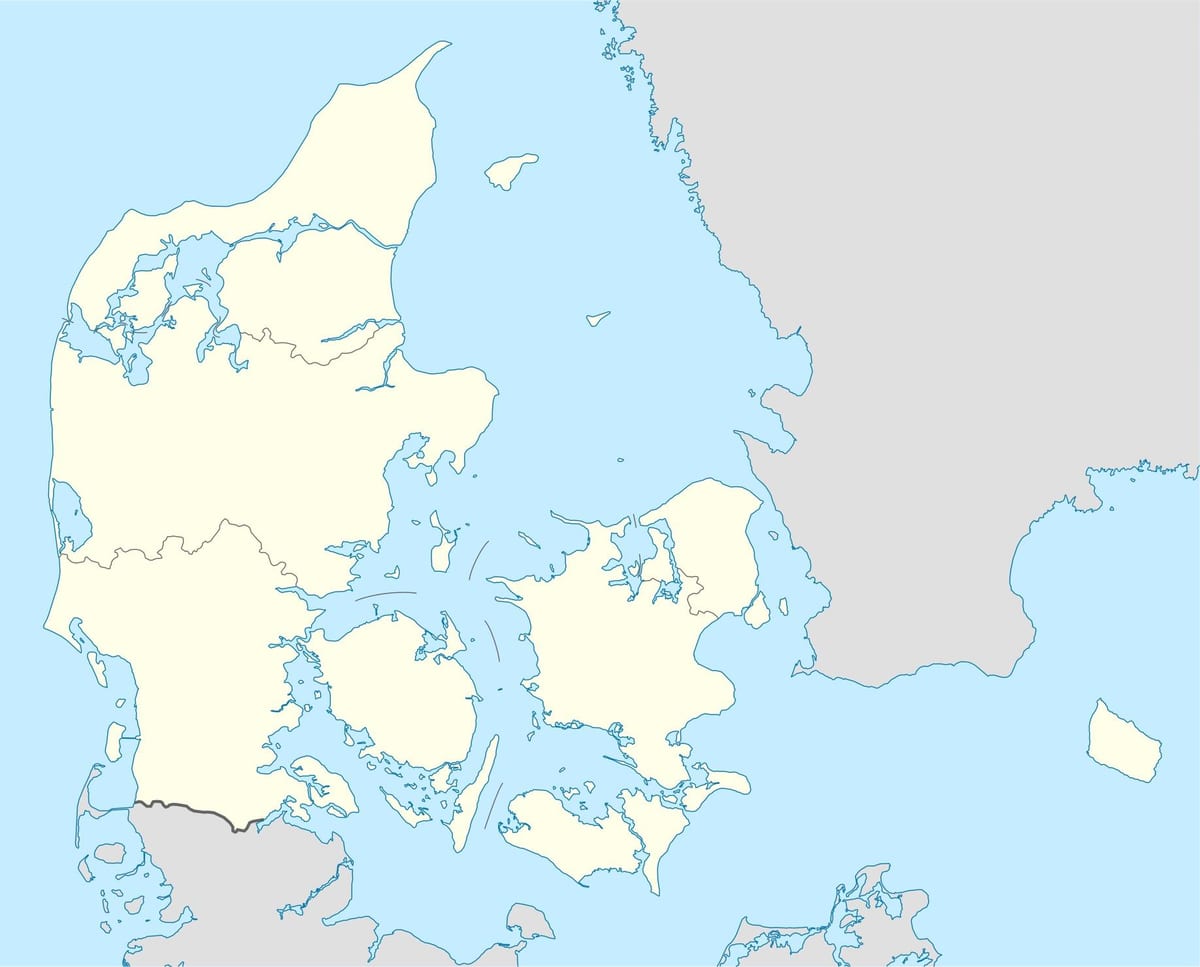 Mapa Danii wektor