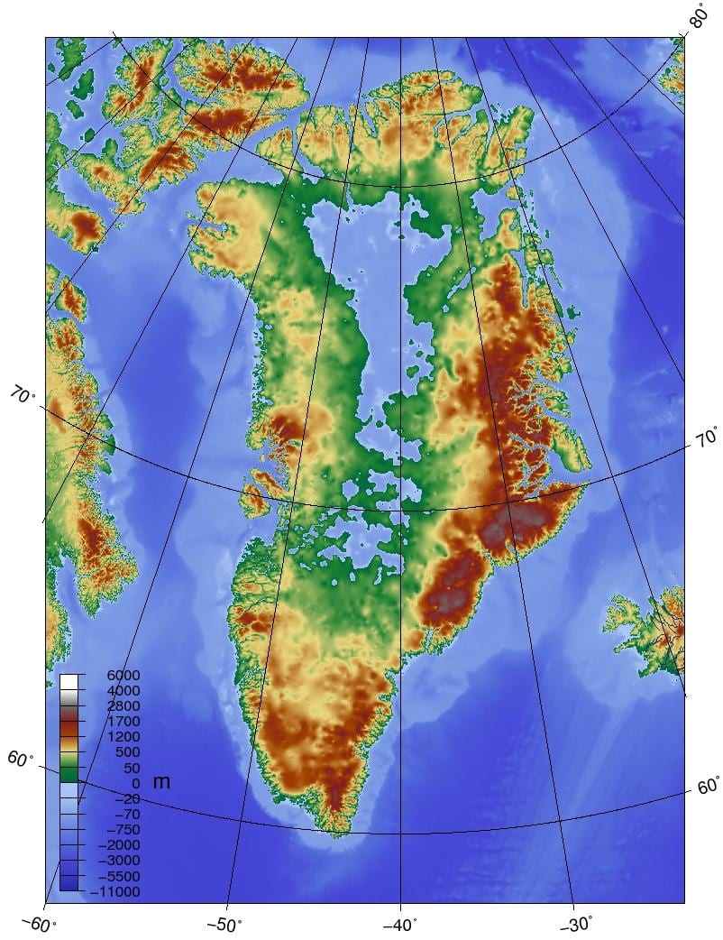 Mapa Danii topograficznych