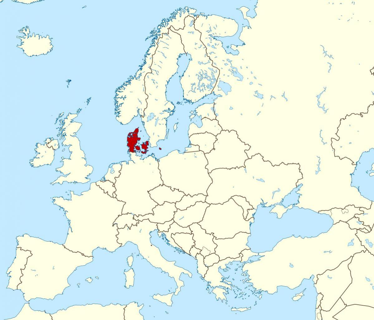 mapa świata pokazująca Dania