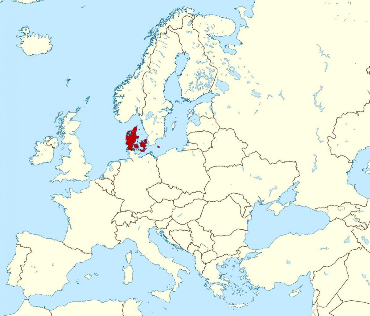 Mapa Danii okolicy na świecie 