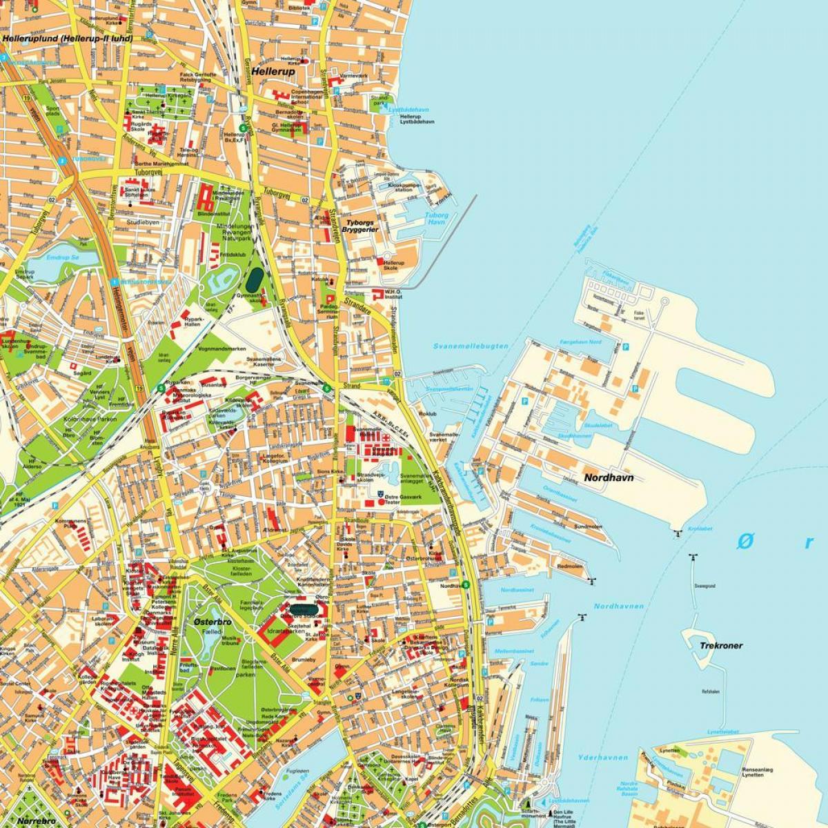 Mapa Kopenhaga Dania
