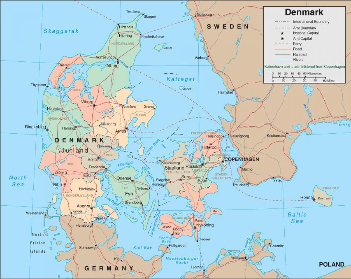 Mapa rzeki Danii 