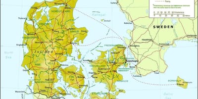 Mapa Danii geografia 