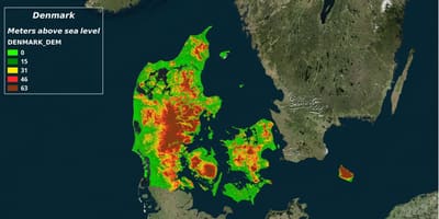 Mapa Danii klimatu 