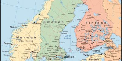 Mapa Danii i krajach sąsiednich