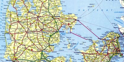 Kopenhaga, Dania mapa turystyczna 