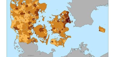 Dania mapie gęstości zaludnienia 