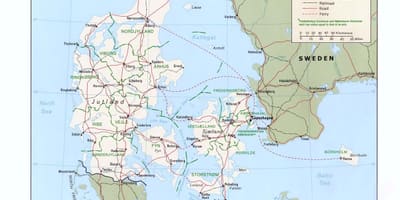 Mapa Danii na plaży ocean park 