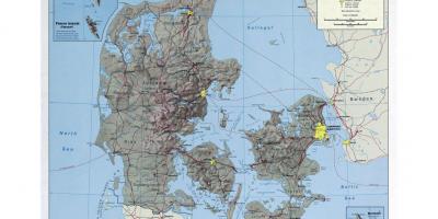 Międzynarodowe lotniska w Danii na mapie