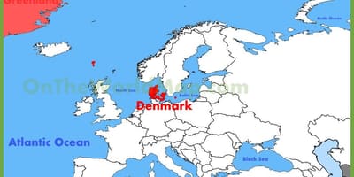 Kopenhaga Dania na mapie Europy