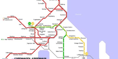 Mapa Danii metra 