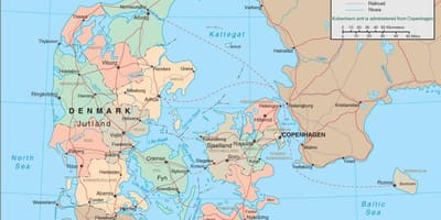 Mapa Danii promem 